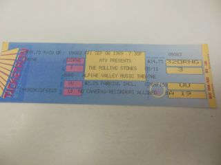 1989 The Rolling Stones Concert Ticket Alpine Valley Steel Wheels Tour Good Cond