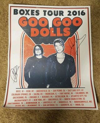 Goo Goo Dolls Signed 2016 Boxes Tour Poster