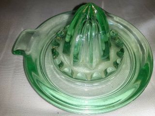Vintage Green Depression Vaseline Uranium Glass Juicer Reamer 60 