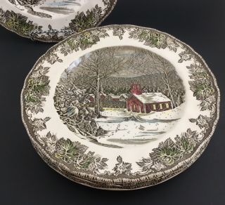 Johnson Brothers England The Friendly Village 4 Dinner Plates School House 3