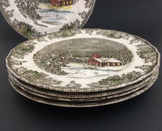 Johnson Brothers England The Friendly Village 4 Dinner Plates School House 4