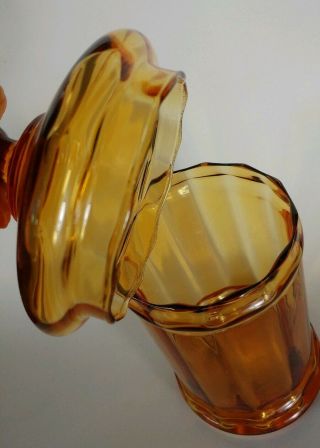 Vintage Amber Empoli Apothecary Jar 10 