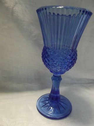 Vintage Avon Fostoria Blue Glass Goblet.  With George Washington Cameo. 3