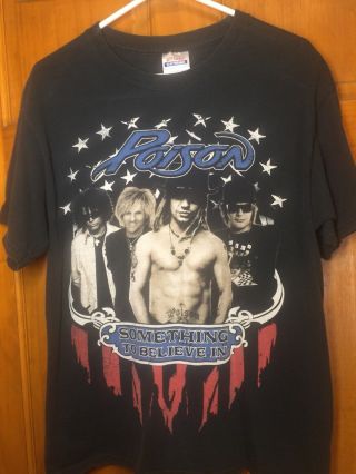 Poison Something To Believe In 2011 Tour Shirt Unisex Large Black Concert