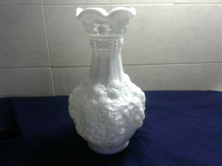 Large Milk Glass White Harvest Grapes Vase