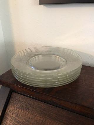 Vintage Depression Era Clear Glass Luncheon Plates - Set Of 6