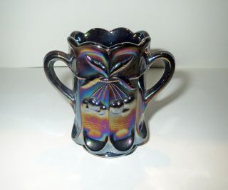 Vintage Mosser Glass - Miniature Purple Carnival Cherry Vase - Rare