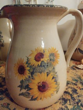 Home And Garden Party Sunflower Stoneware Pitcher