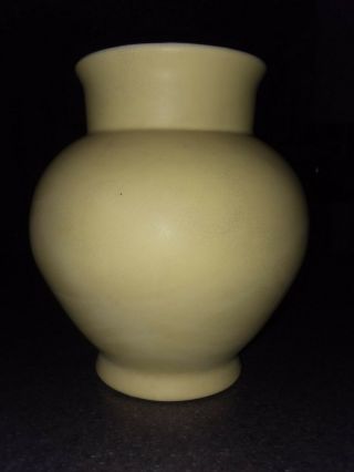 Coors Art Pottery Golden Colorado Brighton Vase Yellow Matte 8 " 1930 