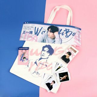 陈情令 王一博 The Untamed Wang Yibo Canvas Bag Photo Cards Key Chain Fan Goods Set