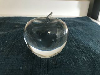 3 1/2 " Tiffany & Co.  Crystal Apple Paperweight In
