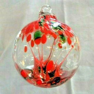 Hanging Glass Ball 4 " Diameter " Christmas Tree " Witch Ball (1) Gb2