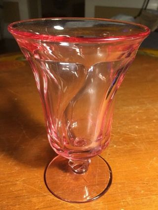 Fostoria Pink Jamestown Ice Tea 6 1/8 " Glass Goblet Footed Tumbler