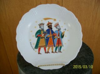 Tirschenreuth Baronesse Plate Christmas Scene Of The Three Wise Men Signed
