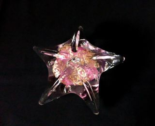 Murano Italy Style 3.  25 " Pink Art Glass Figurine Starfish Star Fish Paperweight
