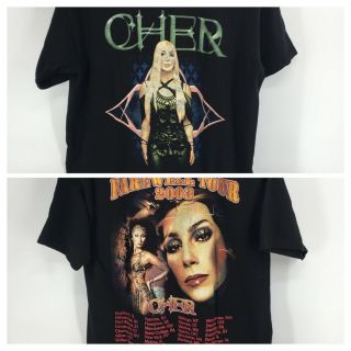 Cher 2003 Farewell Tour Shirt Graphic Tee Black Medium