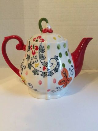 Pier 1 Imports Paisley Tea Pot Decorative Collectible Paisley Tea Pot 4
