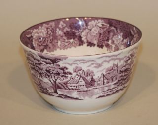 Enoch Wood & Son English Scenery Purple 5 Inch Cranberry Bowl