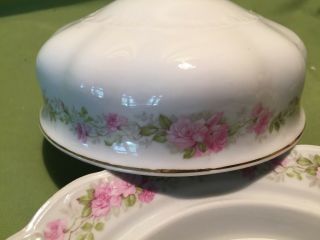 M.  Z.  Wheelock Vienna Austria Flowers Vintage Porcelain Butter Bowl With Lid 4
