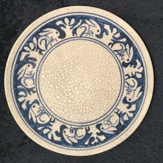 Rare Antique Dedham Pottery Rabbit Design 6” Plate Double Stamp W/incised Rabbit