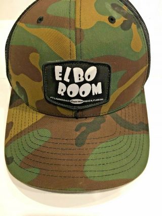 Vintage Camo Elbo Room Ball Cap Plastic Snapback Green And Brown And Black