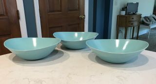 Vintage Vernonware Set 3 Heavenly Days - Turquoise Serving Bowls - Usa - Oblong