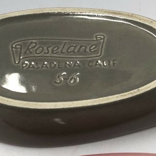 Roselane 1950s Vintage Pink & Grey Pottery Flower Design Box Pasadena California 5