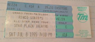 Ringo Starr & His All Star Band Tour - Star Plaza Theatre Ticket Stub 1995