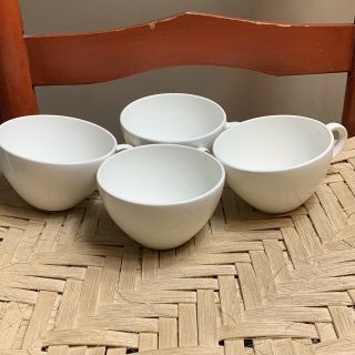 Centura By Corning Set Of 4 White Cups Mid - Century