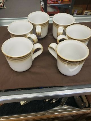 Set Of 6 Noritake Stoneware Fanfare Coffee Mugs Tea Cups