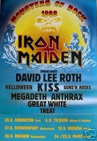 3970 Iron Maiden Monsters Of Rock Poster 24x36