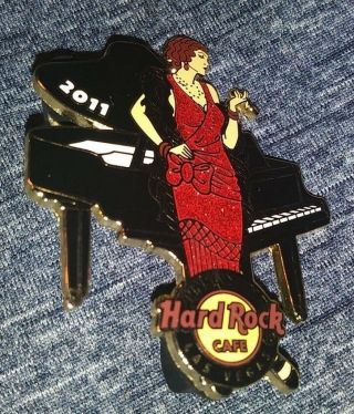 Hard Rock Cafe Hrc 2011 Las Vegas Sexy Red Dress Piano Girl Collectible Pin /le