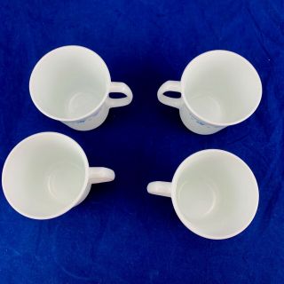 Corning Corelle MORNING BLUE White Floral Flowers Coffee Mugs Tea Cups Set 4 5