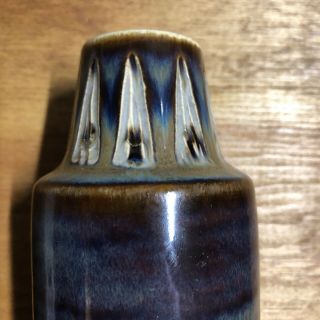 Soholm Denmark Stentoj Art Pottery Vase Brown Blue Purple 5 
