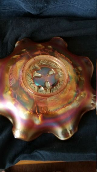 Fenton Marigold Acorn Pattern Carnival Glass Bowl 1920 ' s - 1930 ' s 5