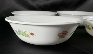 Corning Corelle Camellia Pattern Soup Cereal Bowls Set Of 4