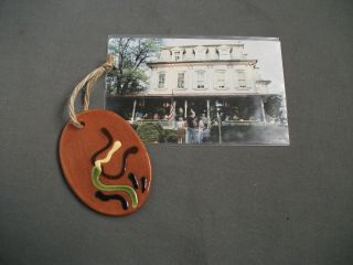 Lester Breininger Redware Pottery Ornament & Post Card - 1999 30th Porch Show 54