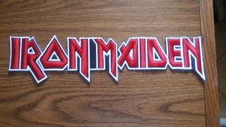 Iron Maiden,  Sew On Red With White Edge Embroidered Large Back Patch