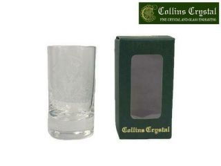 Collins Crystal Clan Tot Dram Glass With Scottish Thistle Engraving 2oz