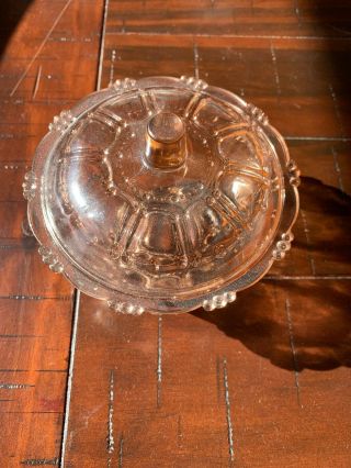 Vintage 1930s Depression Glass Pink Bowl With Lid