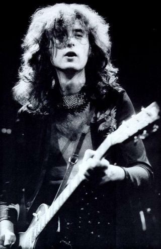 Led Zeppelin Jimmy Page Gibson Les Paul Guitar Live Concert Photo Poster Print