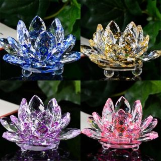 Crystal Lotus Flower Ornament Large Crystocraft Home Decor_ All Colours P&p