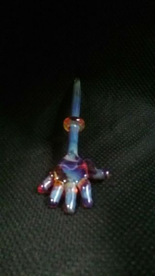 Hand Blown Glass Art.  Amber purple hand heady.  Made in USA 3