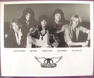 Aerosmith 1987 Permanent Vacation Press Kit Glossy 8x10 B&w Photograph