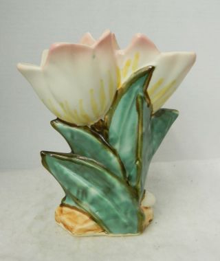 Vintage Mccoy Pottery 8 " Double Tulip Vase,  Late 40 