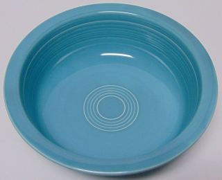 Vintage 1937 Old Turquoise Fiesta 8 1/2 " Nappy Bowl Fiestaware Homer Laughlin Co