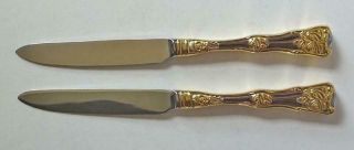 Royal Albert Old Country Roses Stainless 22k Gold Accents Youth Knives Set Of 2