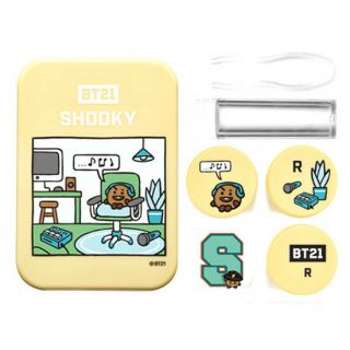 Bts Bt21 Shooky Portable Contact Lens Case Travel Kit K - Pop Official Goods Korea