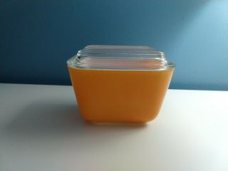 Pyrex " Friendship " Orange Refrigerator Dish 501 - B With Lid,  1.  5 Cup