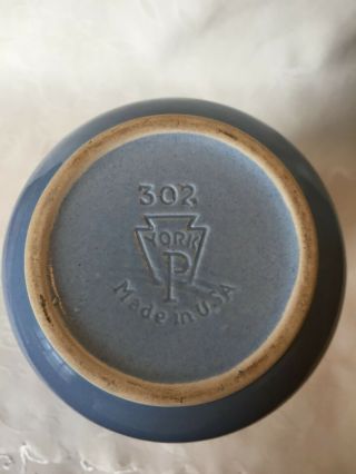 Pfaltzgraff Art Deco Pottery Vase Blue 302 York PA c.  1935 4